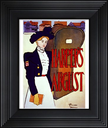 Framed Edward Penfield, Harper&#39;s August, 1897 Print
