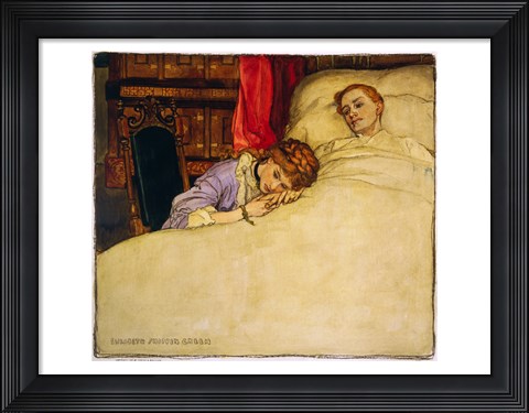 Framed Elizabeth Shippen Green, He Knew That He was Not Dreaming, 1907 Print