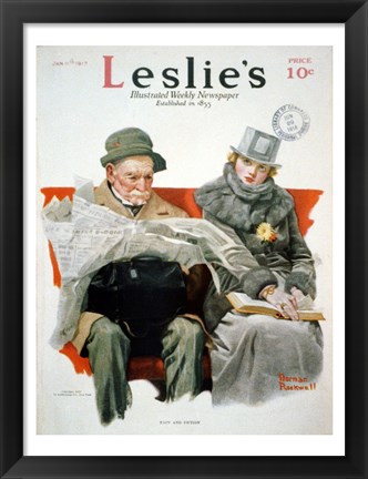 Framed Fact &amp; Fiction by Norman Rockwell 1917 Print