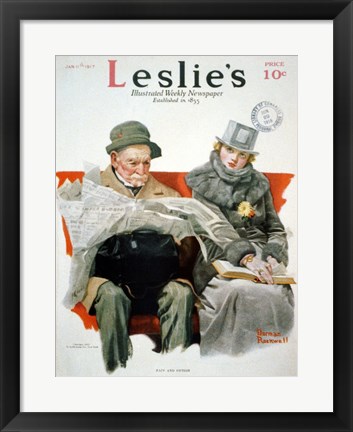 Framed Fact &amp; Fiction by Norman Rockwell 1917 Print