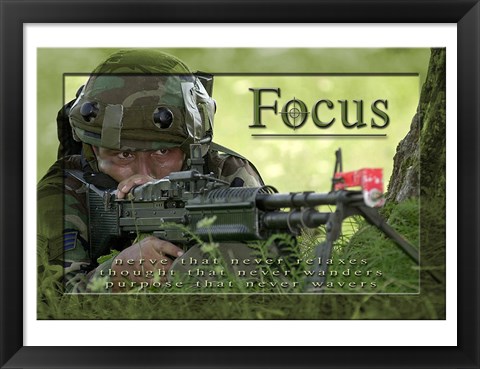 Framed Focus Affirmation Poster, USAF Print