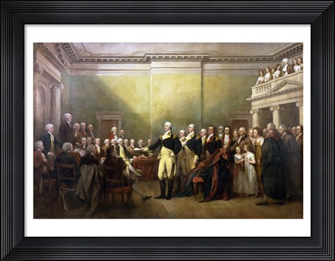 Framed General George Washington Resigning His Commission Print