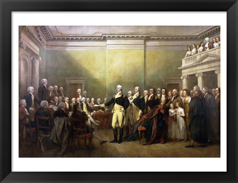 Framed General George Washington Resigning His Commission Print
