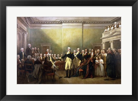 Framed General George Washington Resigning His Commission Print