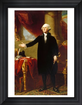 Framed Gilbert Stuart, George Washington Lansdowne Portrait, 1796 Print