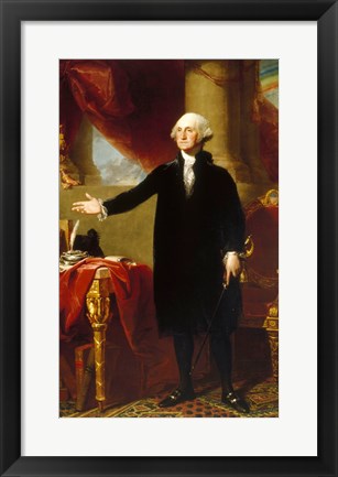 Framed Gilbert Stuart, George Washington Lansdowne Portrait, 1796 Print