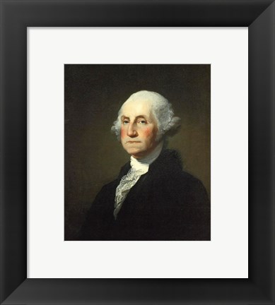 Framed Gilbert Stuart Williamstown Portrait of George Washington Print