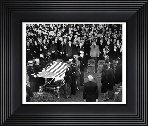 Framed Honor Guard Prepares to Fold Flag Over JFK Casket, 25 November 1963 Print