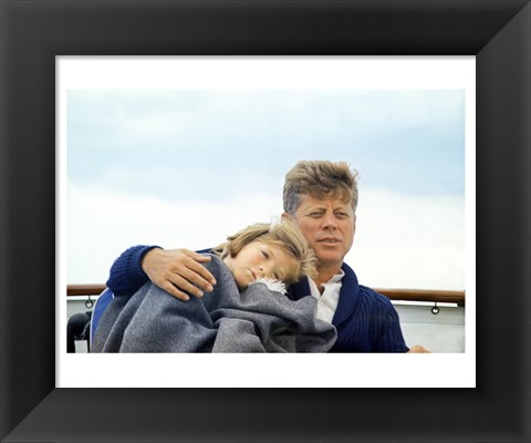 Framed Hyannisport Weekend Caroline Kennedy, President Kennedy Print