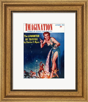 Framed Imagination Cover October 1954 Print