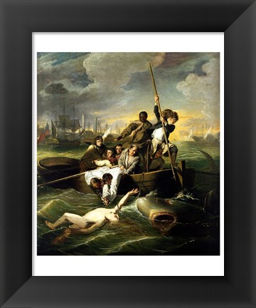 Framed J.S. Copley - Watson and the Shark Print