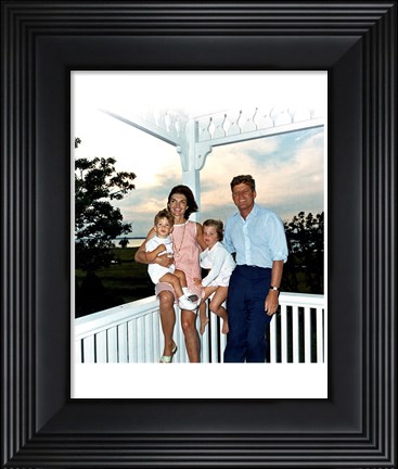 Framed JFK and family in Hyannis Port, August 1962 Print