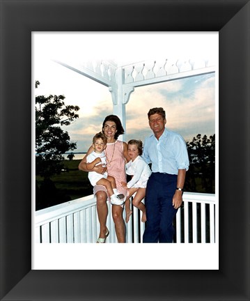 Framed JFK and family in Hyannis Port, August 1962 Print