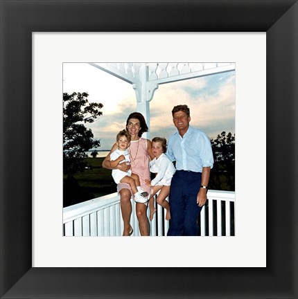 Framed JFK and family in Hyannis Port, August 1962 Print