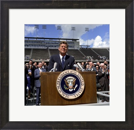 Framed JFK at Rice University Print