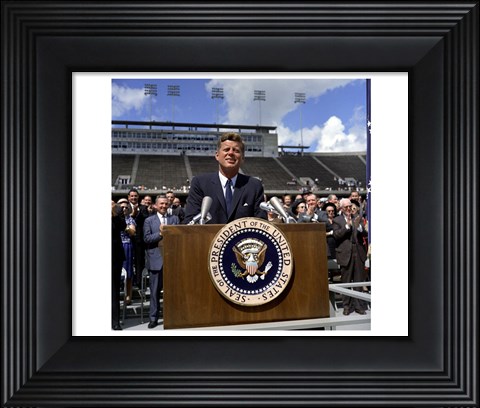 Framed JFK at Rice University Print