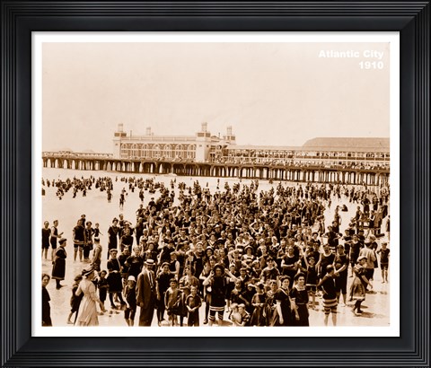 Framed Crowd at Atlantic City 1910 Print