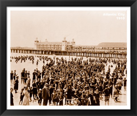 Framed Crowd at Atlantic City 1910 Print