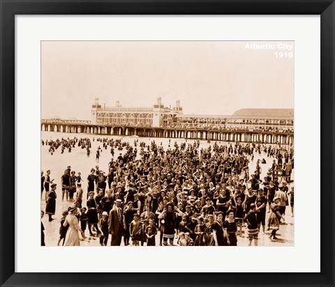 Framed Crowd at Atlantic City 1910 Print