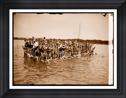 Framed Hawaiian Swimmers at Potomac Tidal Basin Print