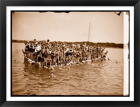 Framed Hawaiian Swimmers at Potomac Tidal Basin Print