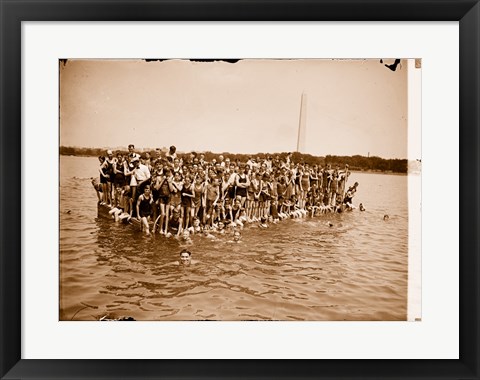 Framed Hawaiian Swimmers at Potomac Tidal Basin Print