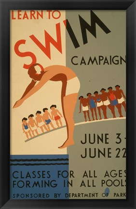 Framed Learn to Swim Print