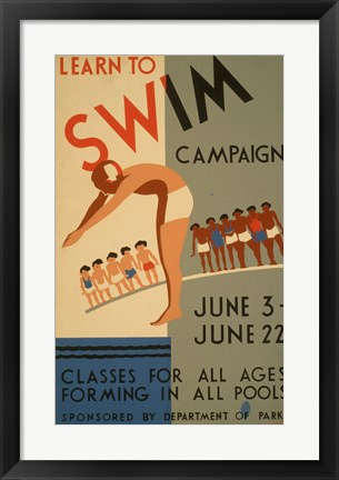 Framed Learn to Swim Print