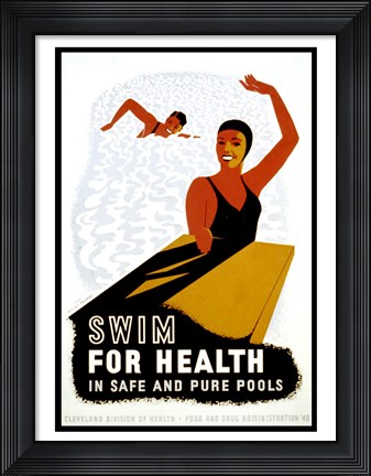 Framed Swim for Health Print