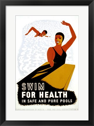 Framed Swim for Health Print