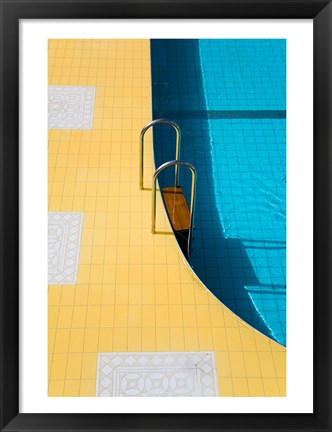 Framed High angle view of a swimming pool ladder, Banderas Bay, Puerto Vallarta, Jalisco, Mexico Print