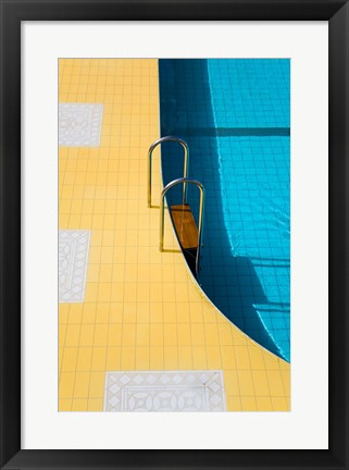 Framed High angle view of a swimming pool ladder, Banderas Bay, Puerto Vallarta, Jalisco, Mexico Print