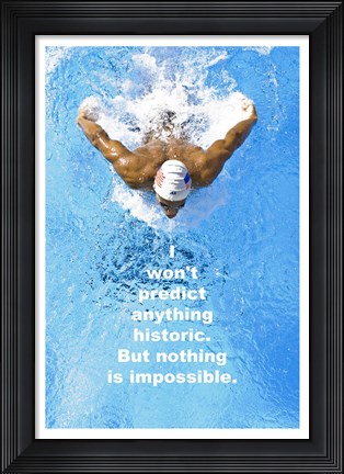 Framed Historic Swimming Quote Print