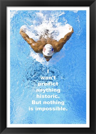 Framed Historic Swimming Quote Print