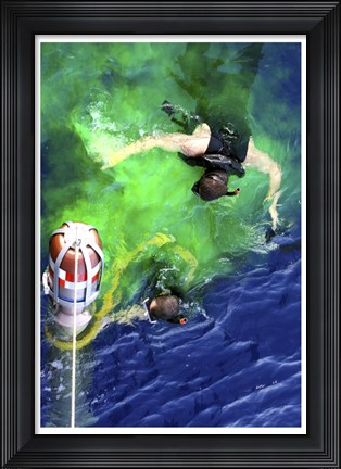 Framed US Navy Search and Rescue Swimmers Print