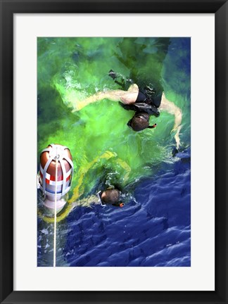 Framed US Navy Search and Rescue Swimmers Print