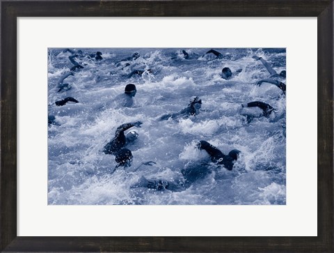 Framed US Navy Swimming Race Print