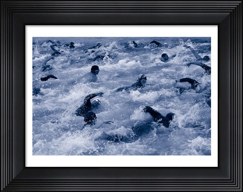 Framed US Navy Swimming Race Print