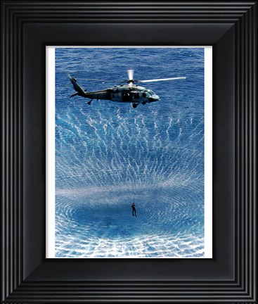 Framed US Navy Search and Rescue Diver Print