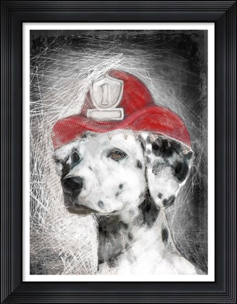 Framed Firefighter Dalmation Print