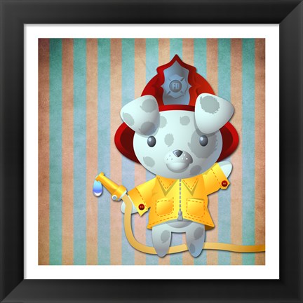 Framed Little Firemans Helper Print