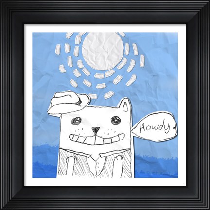 Framed Howdy Cat Print
