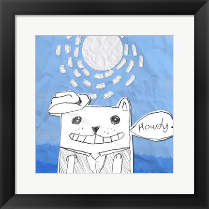 Framed Howdy Cat Print