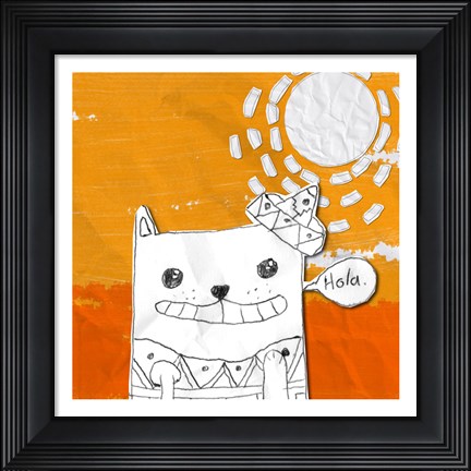 Framed Hola Cat Print