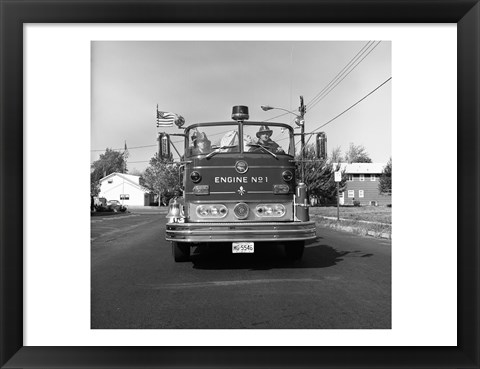 Framed Fire engine on road Print