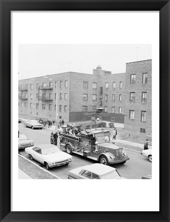 Framed USA, New York City, fire engine Print