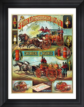 Framed Fire Extinguisher Mfg. Co., Advertising Poster, ca. 1890 Print