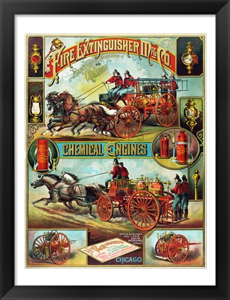 Framed Fire Extinguisher Mfg. Co., Advertising Poster, ca. 1890 Print