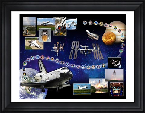 Framed Space Shuttle Atlantis Tribute Print