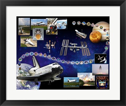 Framed Space Shuttle Atlantis Tribute Print